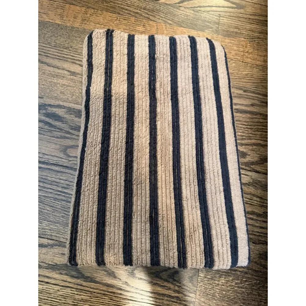 Parachute Organic Resort Stripe Bath Towel Brown Stripe NEW